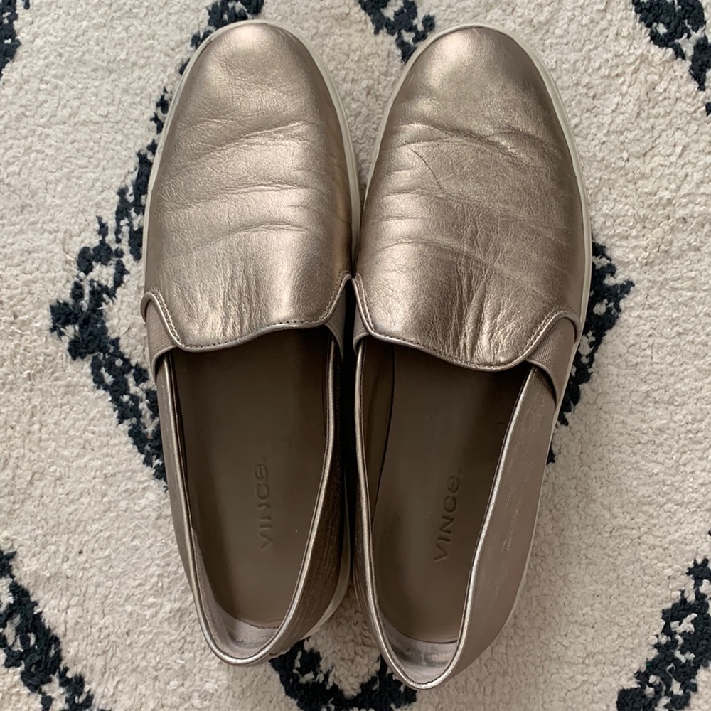VINCE gold sneakers